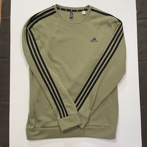 Adidas Crew Neck Sweatshirt Pullover Sweater (Olive) (Medium)